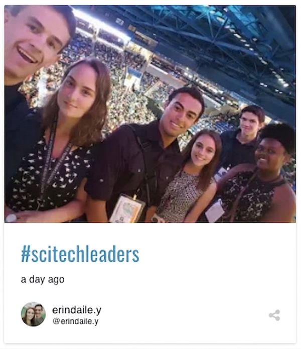 Instagram post from @isabellepitcher: St. Augustine Beach, FL representing! The singular best and rewarding scientific forum they've attended. Thank you, Mr. Rossi, Dr. Mather and distinguished speakers! #scitechleaders