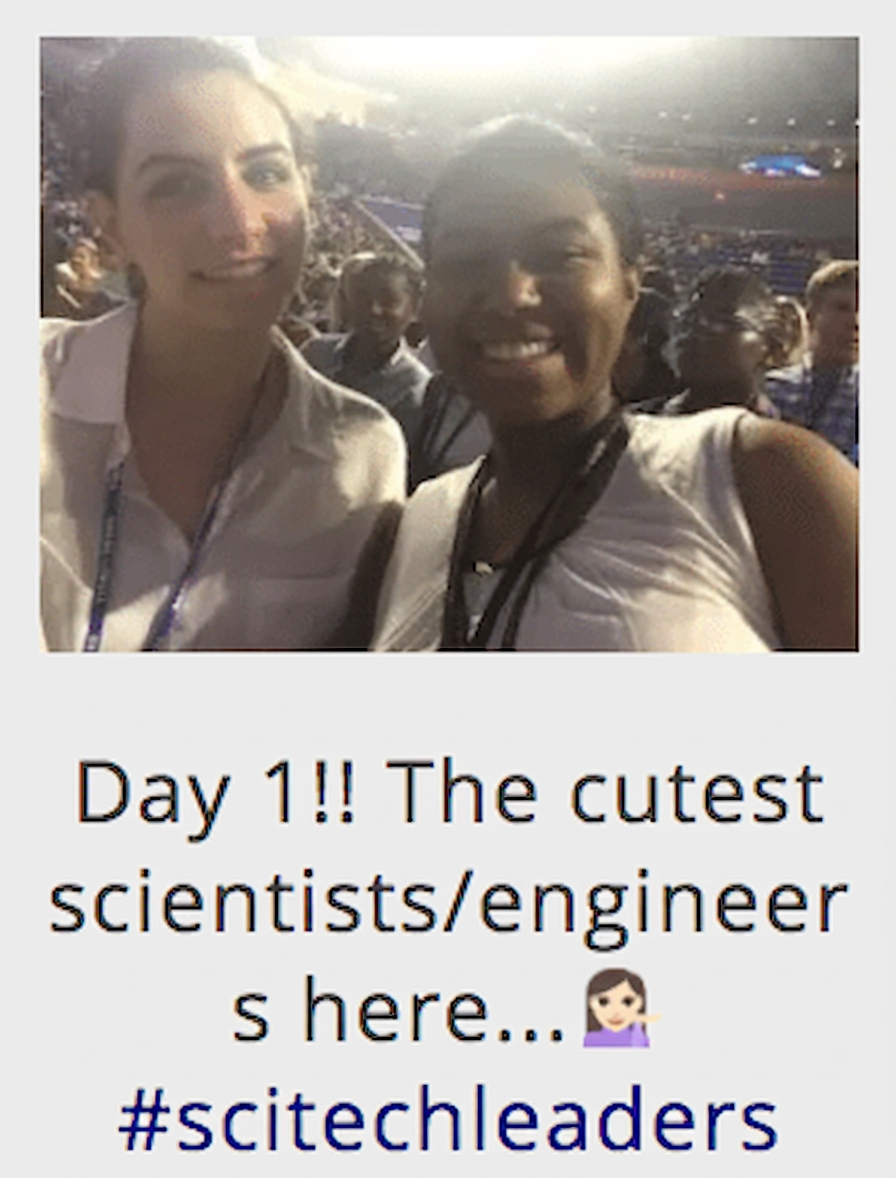 Tweet: Day 1!! The cutest scientists/engineers here #scitechleaders